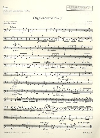 Konzert B-Dur Nr.7 op.7,1 HWV306 für Orgel und Orchester