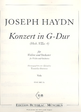 Konzert G-Dur Hob.VIIa:4 für Violine und Orchester