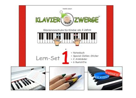 Klavierzwerge Band 1 Set (Buch +Sticker +Armbänder +Buntstifte)