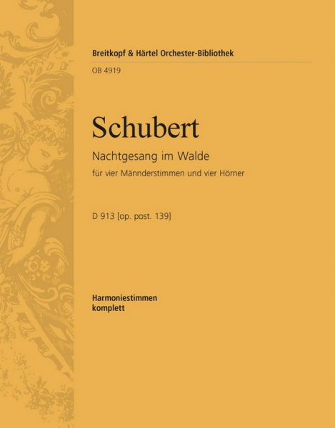 Nachtgesang im Walde D913 für Männerchor und 4 Hörner