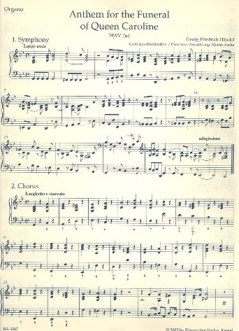 Anthem for the Funeral of Queen Caroline HWV264 für gem Chor und Orchester