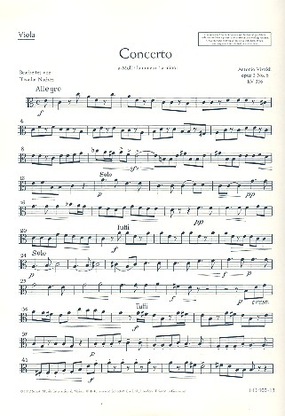 Concerto a-Moll op.3,6 RV356 für Violine und Orchester