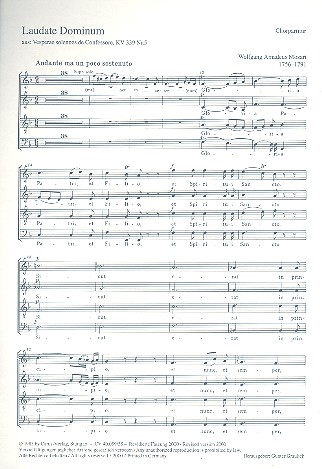 Laudate Dominum aus 'Vesperae solennes de confessore' KV339 für Soli, gem Chor und Orchester
