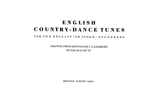 English Country Dance Tunes From The English Dancing Master for 2 Soprano Recorders