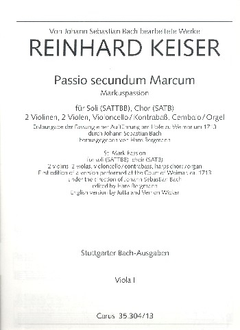 Markuspassion für Soli (SATTBB), Chor, Orchester und Orgel