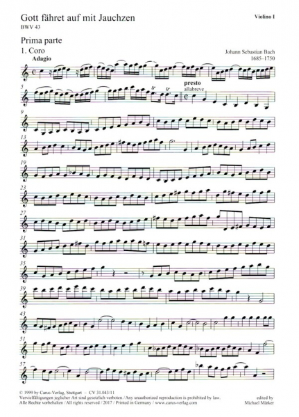 Gott fähret auf mit Jauchzen Kantate Nr.43 BWV43