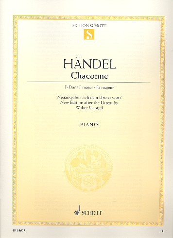 Einzelausgabe für Klavier Chaconne F-Dur
