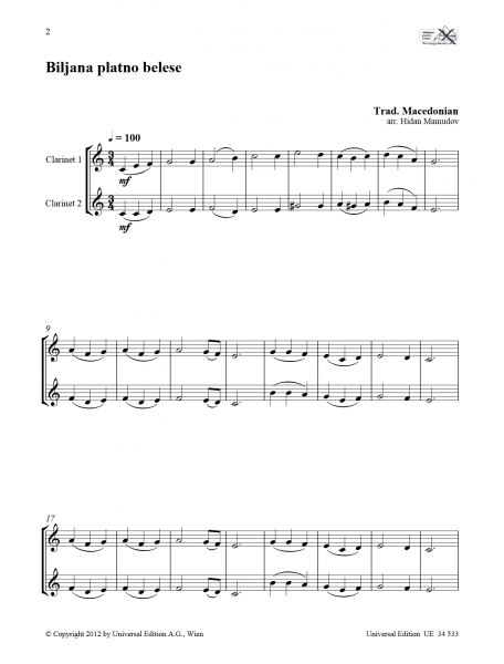 Spielpartitur Balkan Clarinet Duets