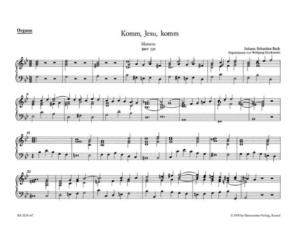Komm Jesu komm BWV229 Motette für Doppelchor a cappella