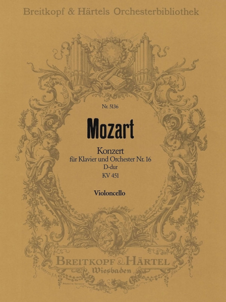 Konzert Nr. 16 D-Dur KV451 für Klavier und Orchester