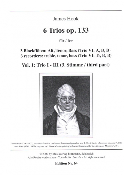 6 Trios op.133 Band 1 (Nr.1-3) für 3 Blockflöten (ATB)