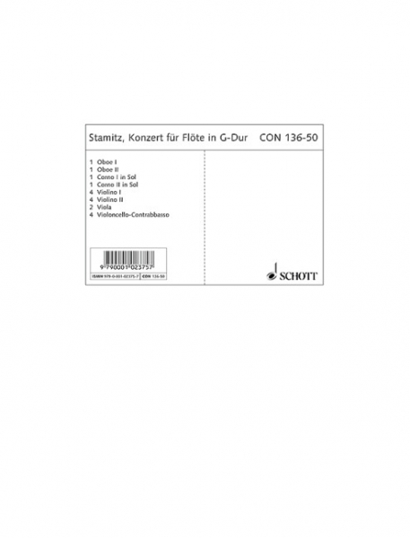 Konzert G-Dur op.29 für Flöte und Orchester