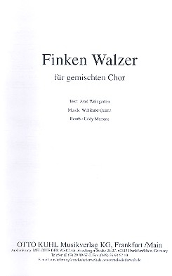 Finkenwalzer für gem Chor und Klavier