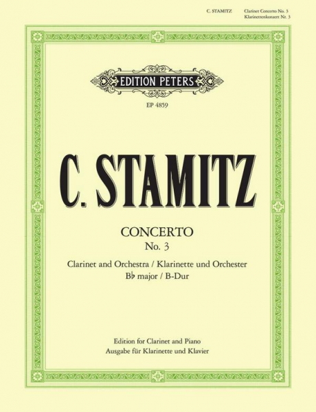 Klavierauszug und Solostimme Konzert Nr. 3 B-Dur für Klarinette und Orchester