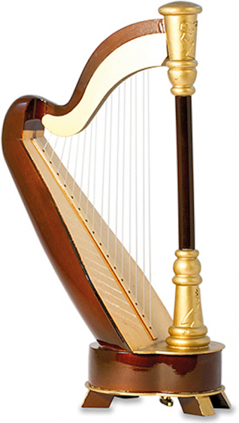 Spieluhr Harfe/Kleine Nachtmusik 18x 26,5x 8,5 cm im Koffer