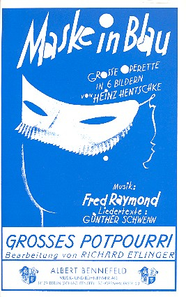 Maske in Blau für Salonorchester