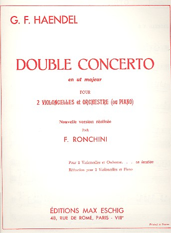 Double concerto ut majeur pour 2 violon- celles et orchestre pour 2 violon-