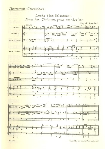 Lauda Sion for mixed chorus (ssb), 2 violins and bc