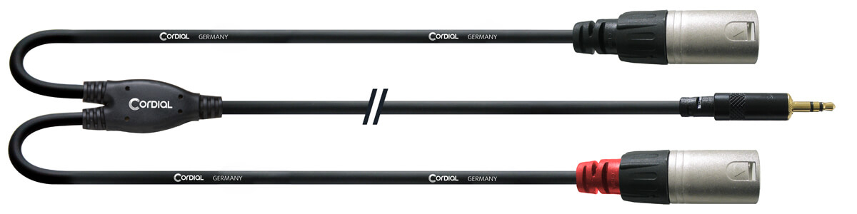 CORDIAL CFY 3 WMM Y-Adapterkabel XLR male 3 m Rean Stecker - Bild 2