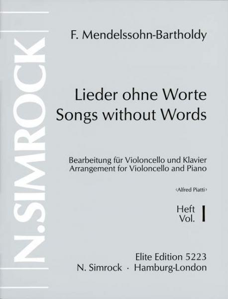 Lieder ohne Worte Band 1 für Violoncello und Klavier