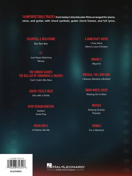Songbook für Gitarre Songs from Kpop Demon Hunters, Minecraft, Wicked and more Top Movies