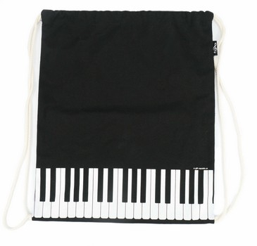 Turnbeutel Tastatur schwarz Leinen 44 x 7 cm mit 2 Kordeln zum Zuziehen