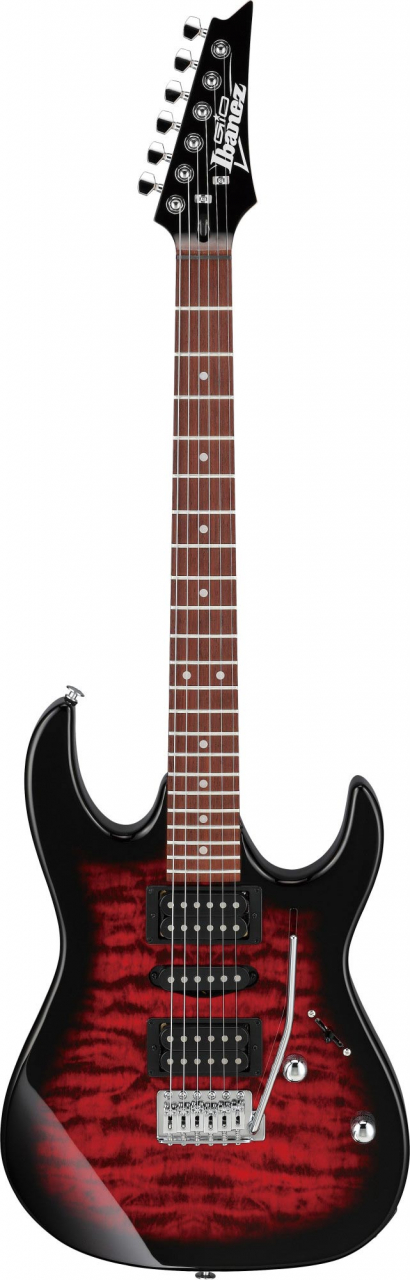 Ibanez gitaar GRX70QATRB Transparant Rood (E-Gitarre, Ahornholz (Halsmaterial), Neuseeländisches Kiefernholz (Griffbrettmaterial), Pappelholz (Korpusmaterial), Quilted Maple (Spitzenmaterial)), Gitarre, Rot - Image 5