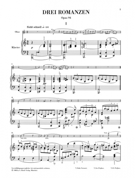 Spielstücke für Oboe Romanzen op. 94
