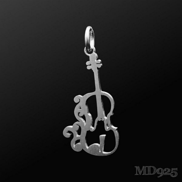 MDPS005 Anhänger Violine Sterling Silber matt