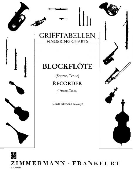 Grifftabelle für Blockflöte (Sopran/Tenor) (barocke und deutsche Griffweise)