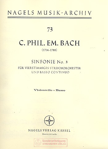 Sinfonie C-Dur Nr.3 Wq182,3 für Streicher