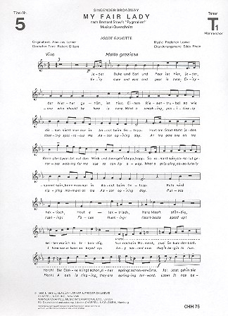 Ascot Gavotte für Männerchor und Klavier