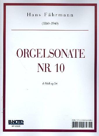 Sonate d-Moll Nr.10 op.54 für Orgel