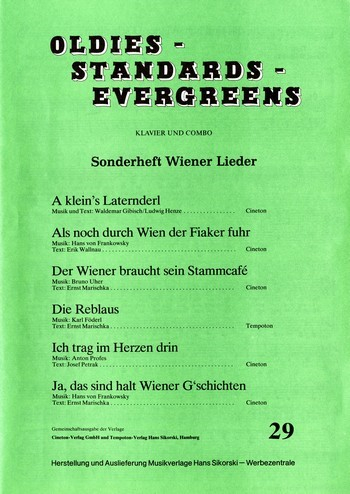 Oldies Standards Evergreens Band 29: für Klavier und Combo