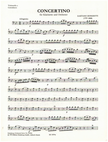 Concertino B-Dur für Klarinette und Kammerorchester