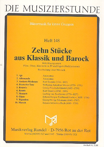 Quartett 10 Stücke aus Klassik und Barock