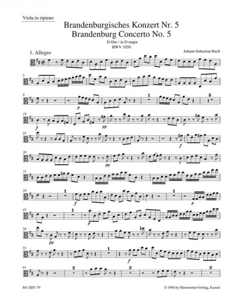 BRANDENBURGISCHES KONZERT D-DUR NR.5 BWV1050 (BWV1050A)