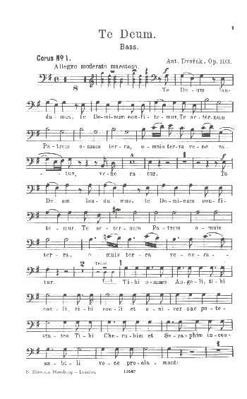 Te Deum op.103 für Sopran, Bass, gem Chor und Orchester