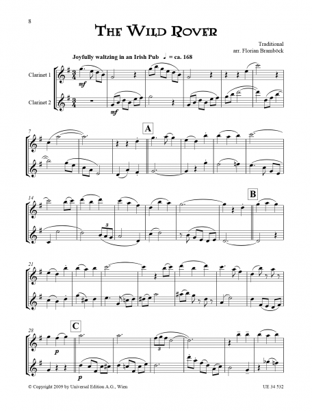 Spielpartitur Celtic Clarinet Duets