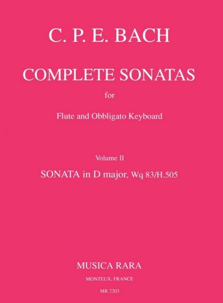 Sonata D major Wq83 H505 for flute and keyboard obl.