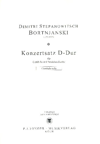 Konzertsatz D-Dur für Cembalo und Streichorchester