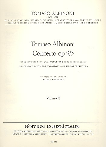 Concerto op.9,3 für 2 Oboen und Streicher