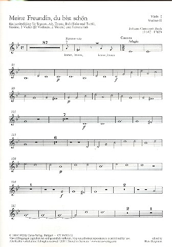 Meine Freundin du bist schön für Soli (gem Chor), Streicher und Bc