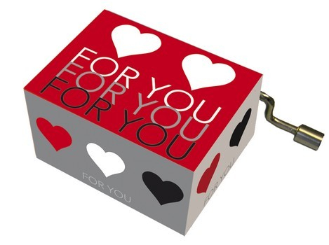 Spieluhr Melodie Happy Birthday Motiv For you, mit Herzen