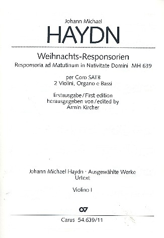 Weihnachts-Responsorien MH639 für gem Chor, 2 Violinen, Orgel und Bc