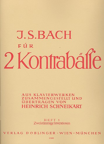 Bach für 2 Kontrabässe Band 1 Zweistimmige Inventionen