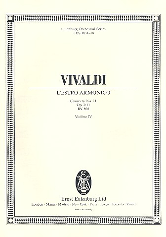 Konzert d-Moll L'Estro Armonico op.3,11 RV565 für 2 Violinen, Violoncello, Streicher und Bc