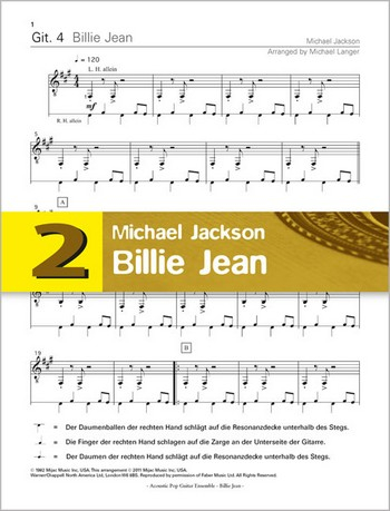 Billie Jean für 4 Gitarren (Ensemble)
