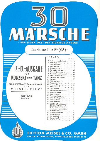 30 Märsche für Salonorchester