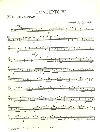 Concerto grosso F-Dur op.6,6 für 2 Violinen, Violoncello und Streicher